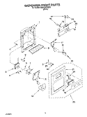 DISPENSER FRONT PARTS Diagram and Parts List for  Roper Refrigerator