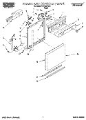 FRAME AND CONSOLE Diagram and Parts List for  Roper Dishwasher