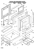 DOOR AND DRAWER PARTS Diagram and Parts List for  KitchenAid Range