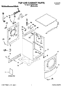 TOP AND CABINET PARTS Diagram and Parts List for  KitchenAid Washer
