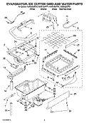 EVAPORATOR, ICE CUTTER GRID AND WATER PARTS Diagram and Parts List for  KitchenAid Ice Maker