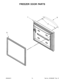 FREEZER DOOR PARTS Diagram and Parts List for  KitchenAid Refrigerator