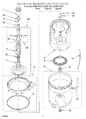 AGITATOR, BASKET AND TUB Diagram and Parts List for  KitchenAid Washer