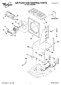 AIR FLOW AND CONTROL PARTS Diagram and Parts List for  Whirlpool Dehumidifier