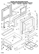 DOOR AND DRAWER PARTS Diagram and Parts List for  KitchenAid Range