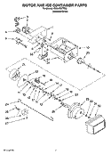 MOTOR AND ICE CONTAINER PARTS Diagram and Parts List for  Whirlpool Refrigerator