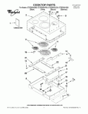 COOKTOP PARTS Diagram and Parts List for  Whirlpool Cooktop