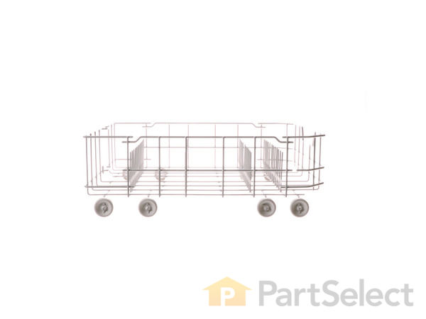 8746204-1-S-GE-WD28X10384-Dishwasher Lower Dish Rack with Wheels - Gray 360 view